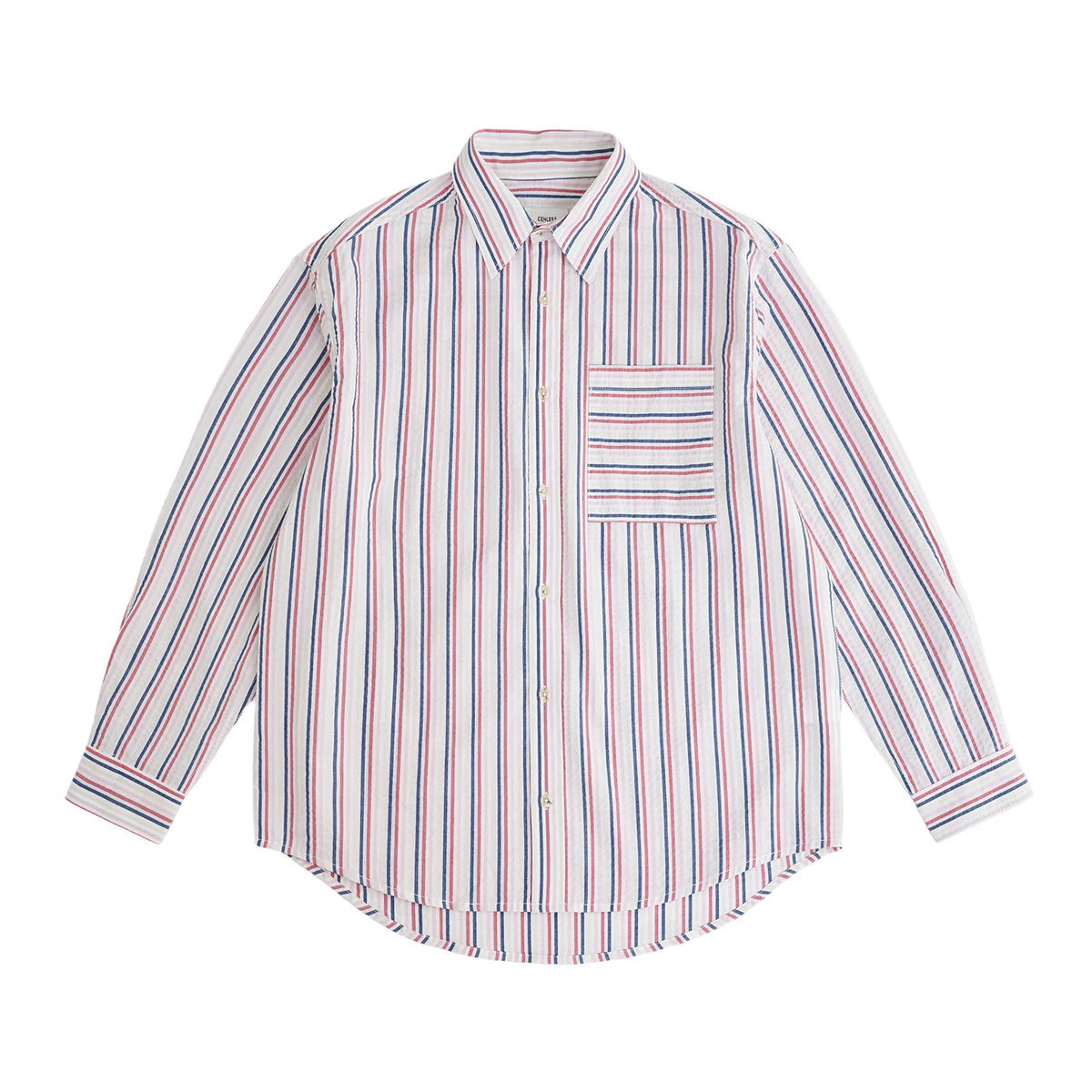 CENLES Striped 110g Breathable Loose Shirt Jacket