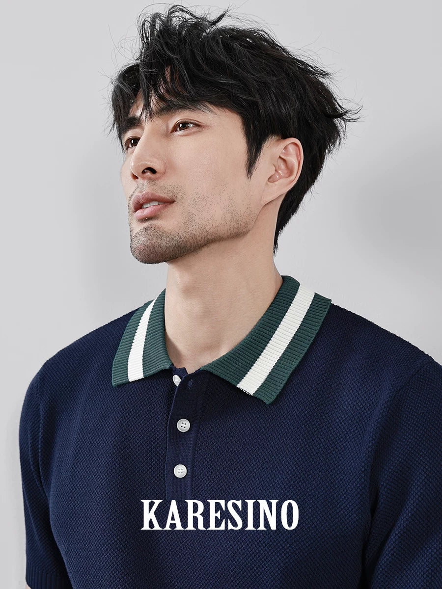 KARESINO Ice Silk Wrinkle-Resistant Slim Fit Polo Shirt