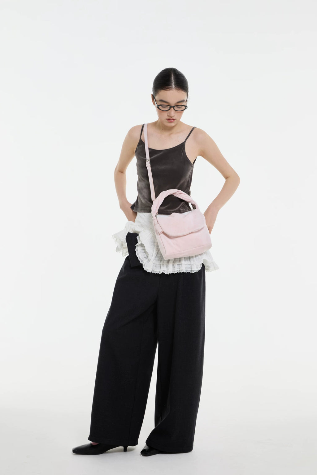 DirtySix Soft Fufu Suede Padded Small Square Bag