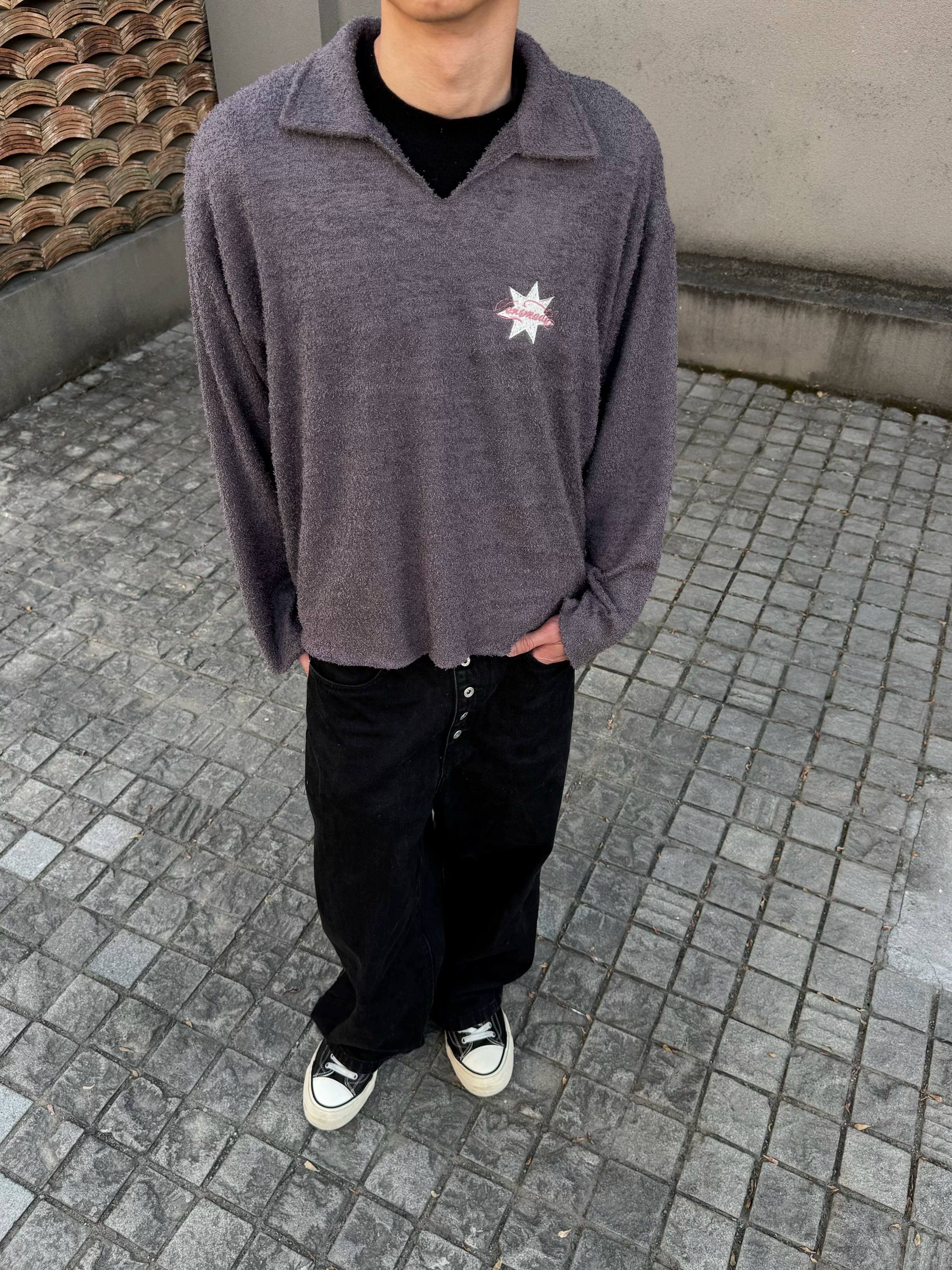 CENSMADE Year of The Horse Limited Embroidery Polo Lapel Knit Sweater