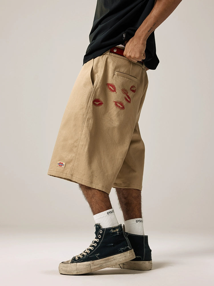 Remedy Guochao Loose Straight Casual Shorts
