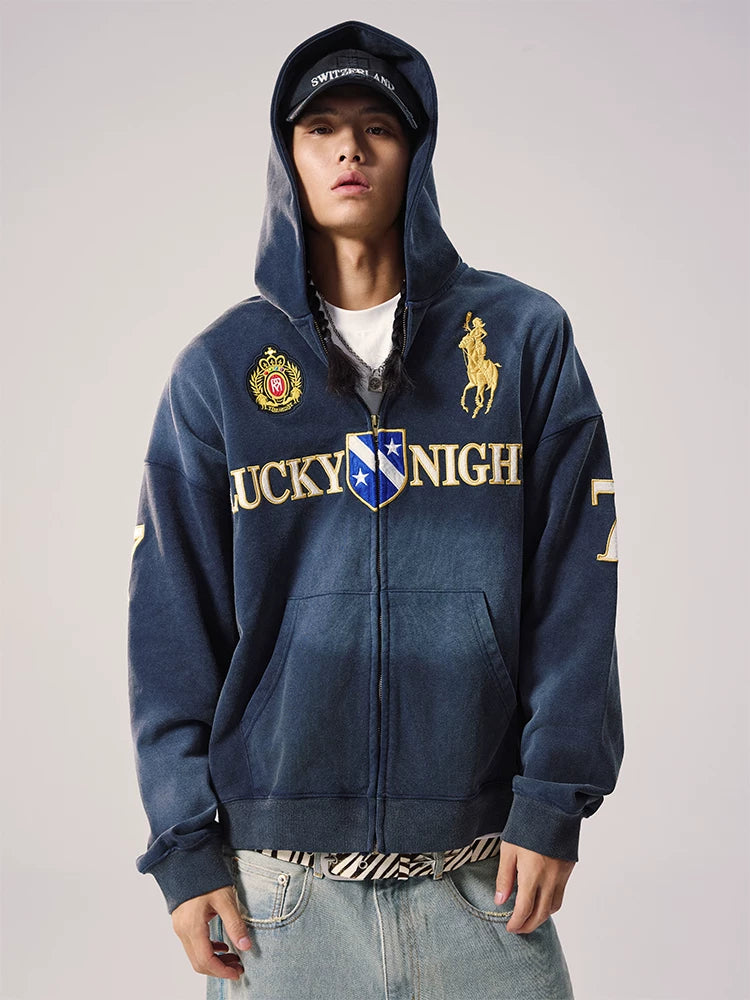 Remedy Vintage Embroidered Washed Hooded Sweater