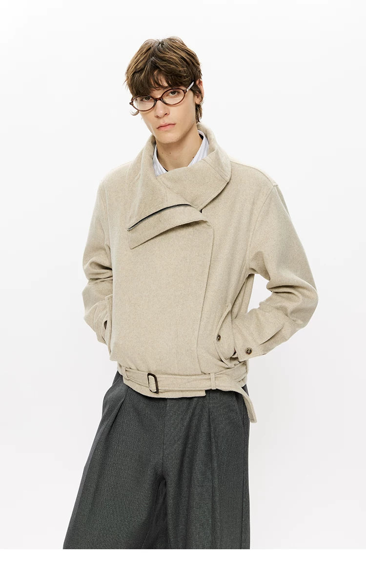 KREATE 50% Merino Wool Slanted Zip Multi-neck Jacket