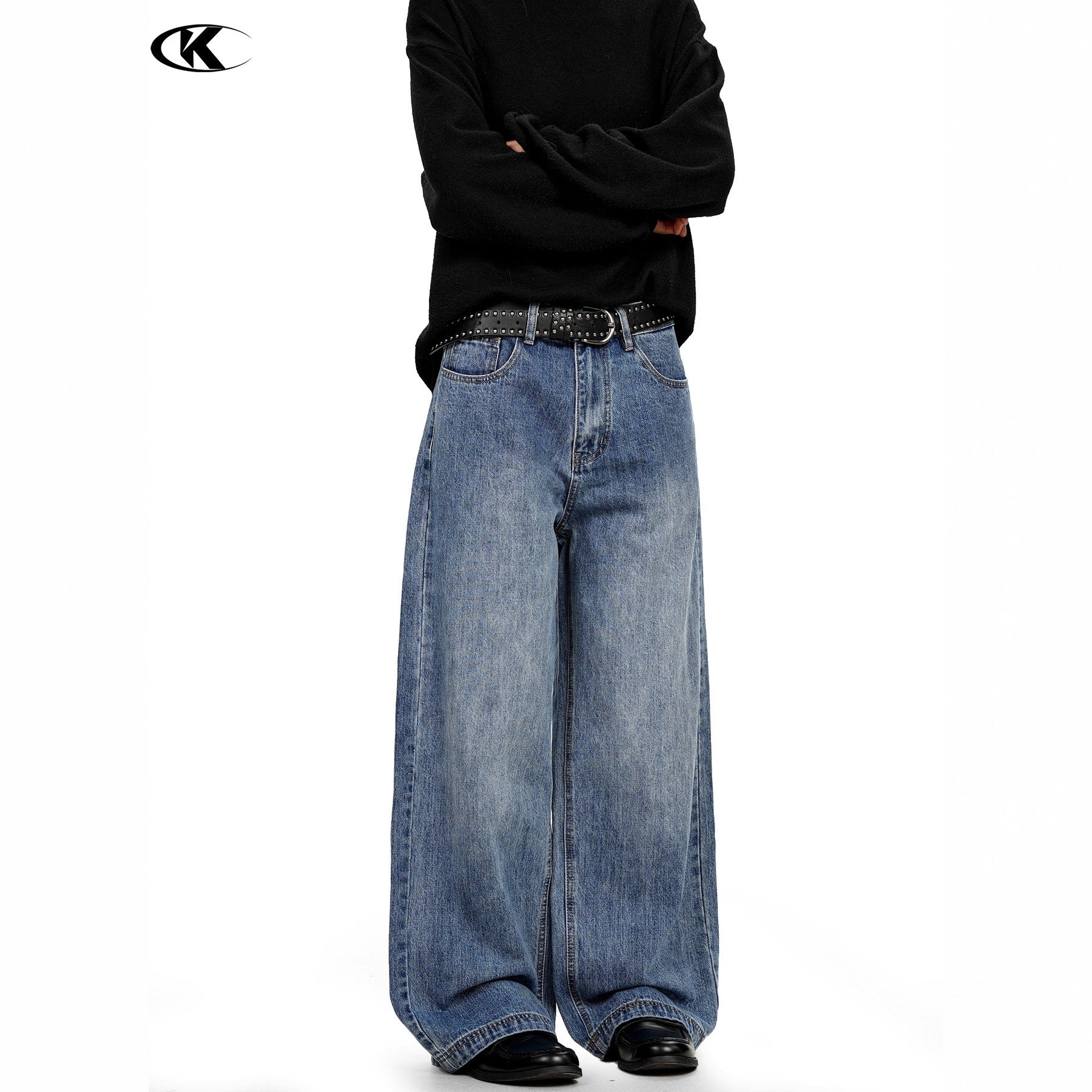 11KN Retro Straight Loose Wide Leg Jeans