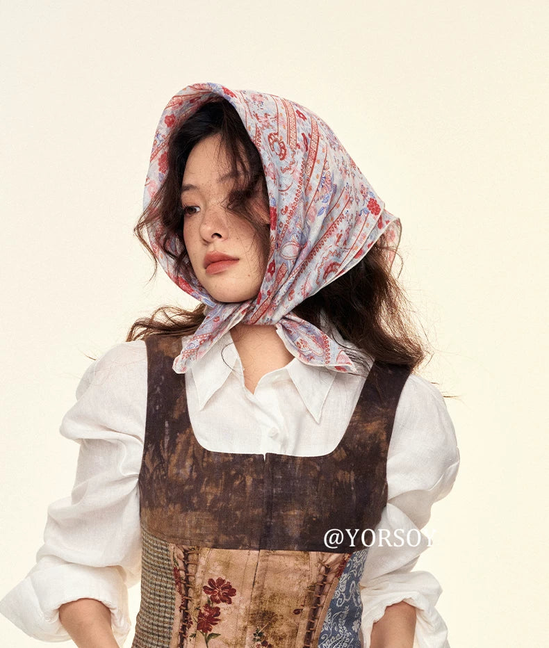 YORSOY Vintage Vacation Bag with Silk Scarf for Hair