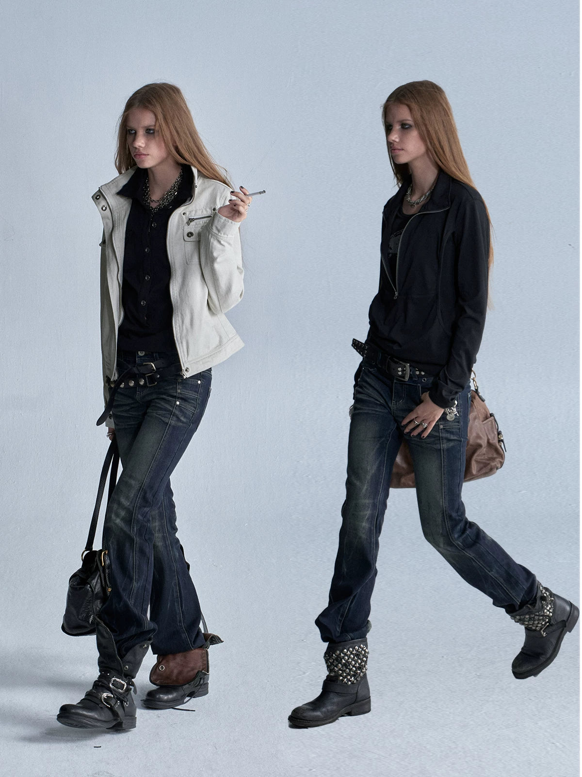 wear And tear Low-Rise Flared Jeans