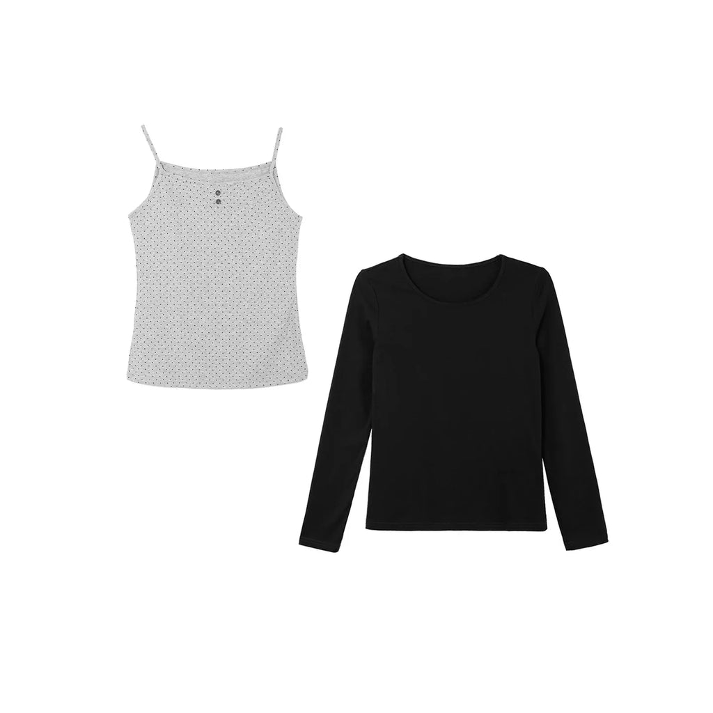 Two days off lab Polka Dot -Piece Slim Fit Cami Set