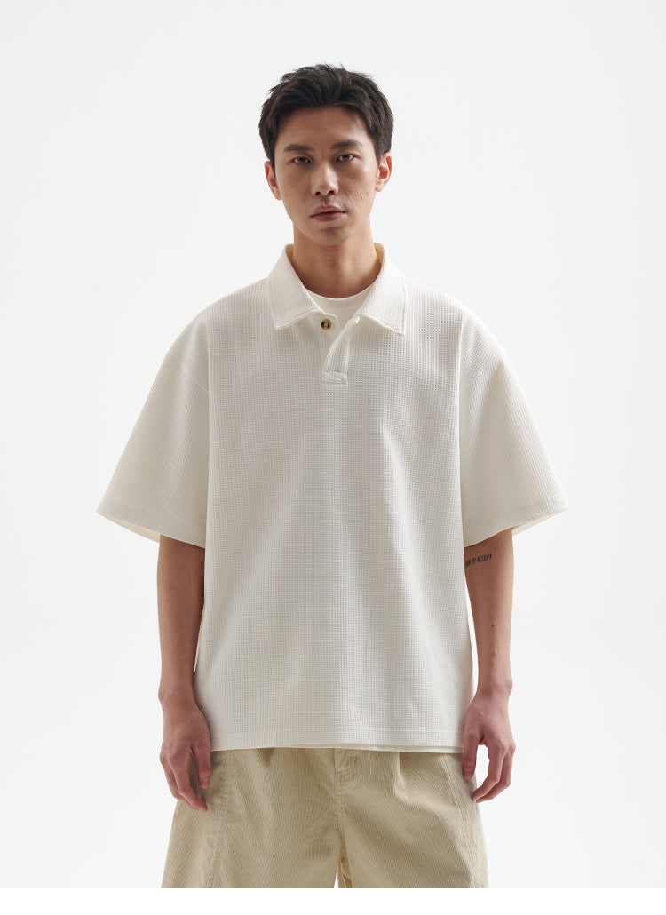 BUTTBILL 25SS Vintage commuter solotex waffle polo shirt