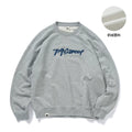 714Street Low Shoulder Sleeves Loose Silhouette Crew Neck Fleece Sweater