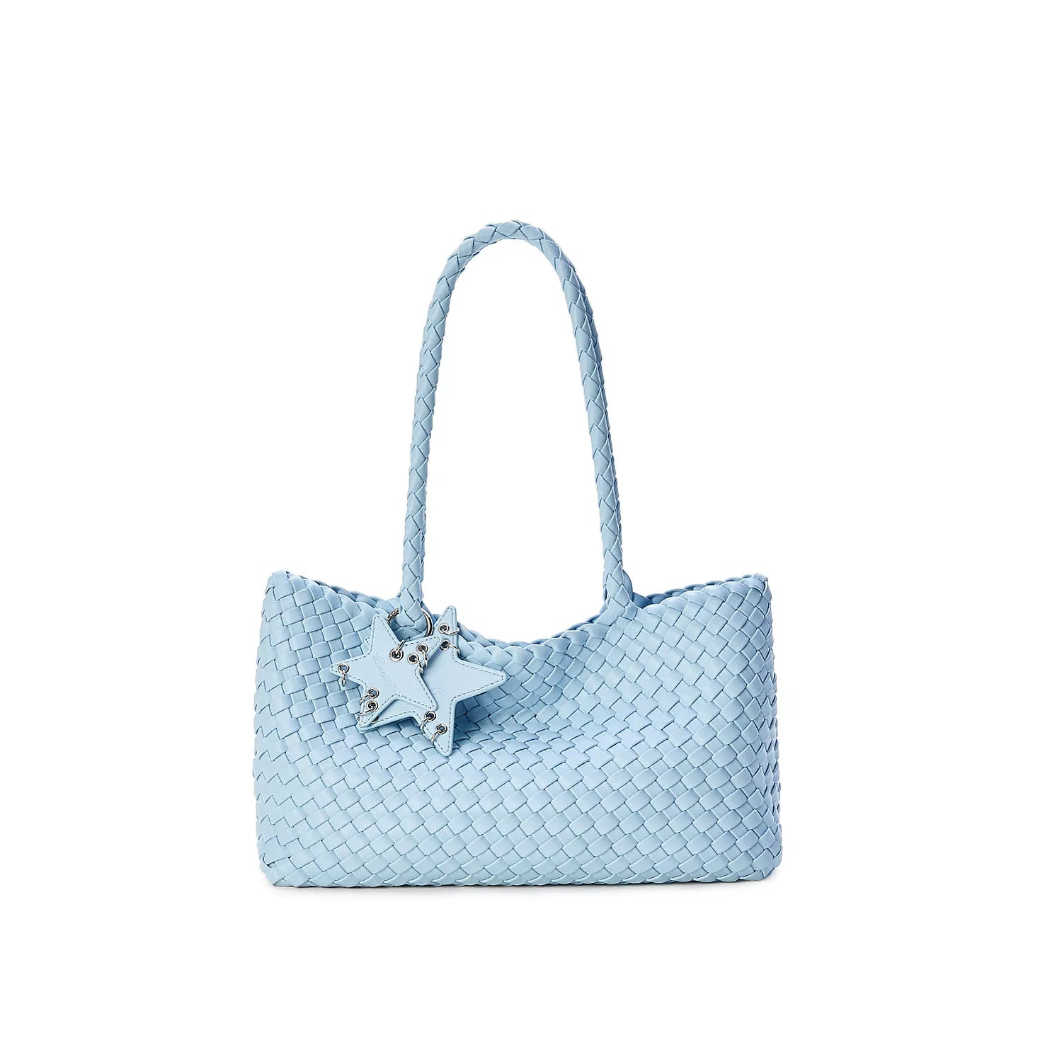 ECODAY Champagne Woven PU Leather Shoulder Bag