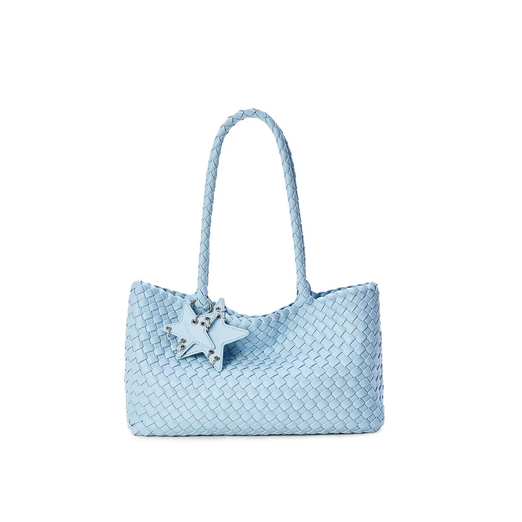 ECODAY Champagne Woven PU Leather Shoulder Bag