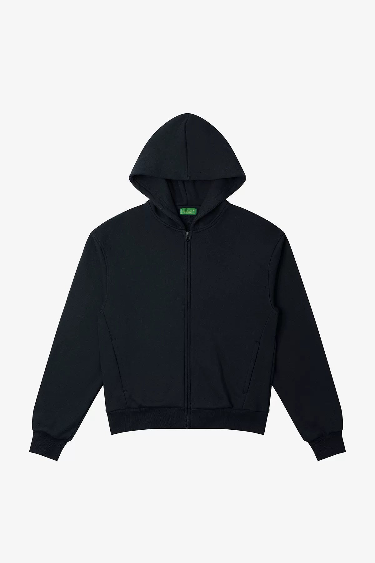 NO LOGO 400g Brushed Fleece Loose Fit Zip-Up Hoodie