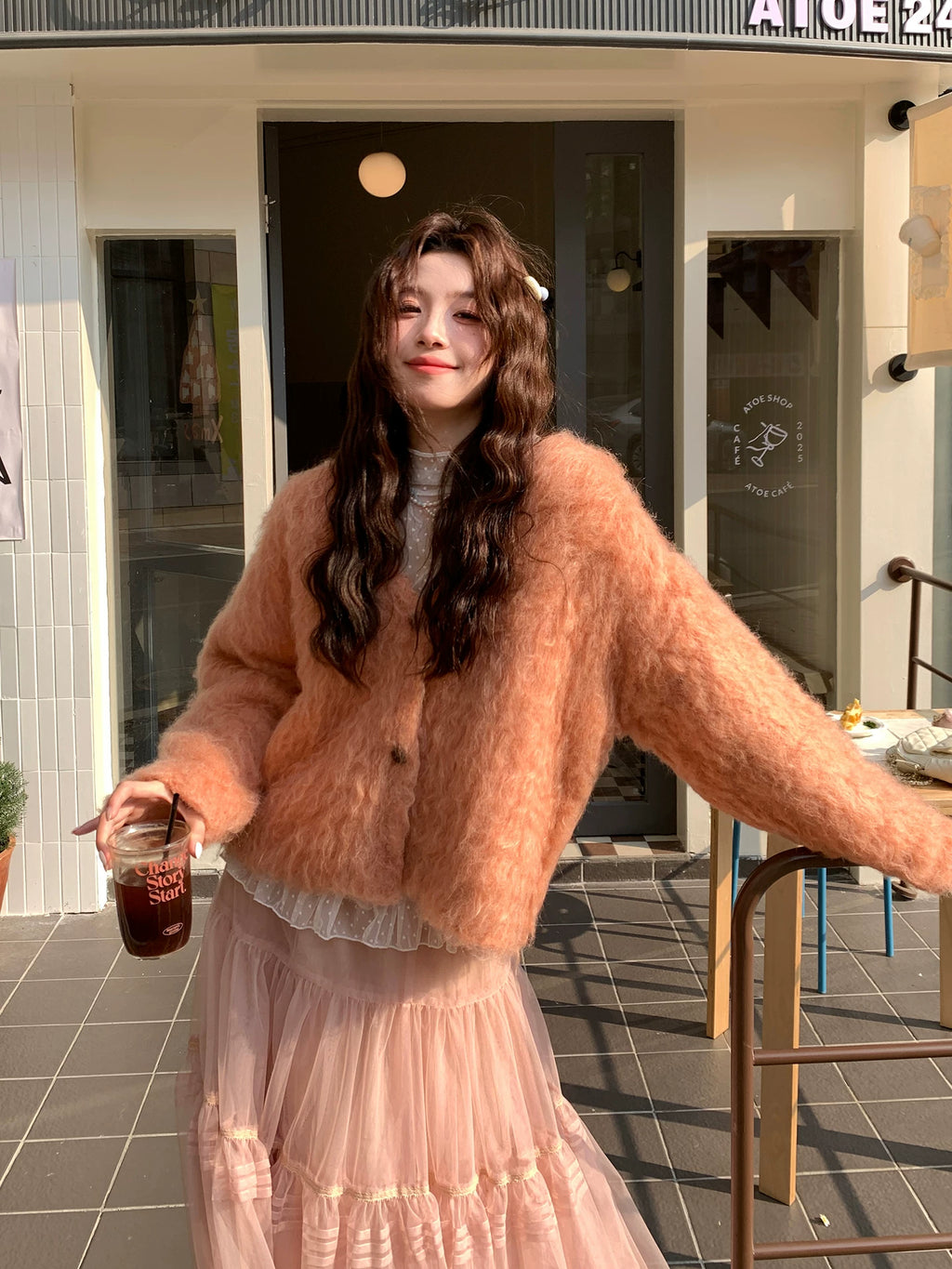 Even Korean Versatile V-Neck Sweater Cardigan