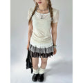 Kasugano TOO Lyocell Puff-Sleeve Tie-Back Top