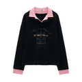 MAMC Two-Piece Polo Sweatshirt Loose Long-Sleeve Tee