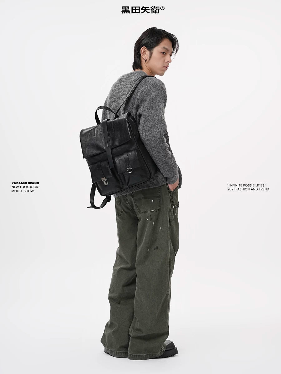 YADAMUI Retro Pleated Backpack