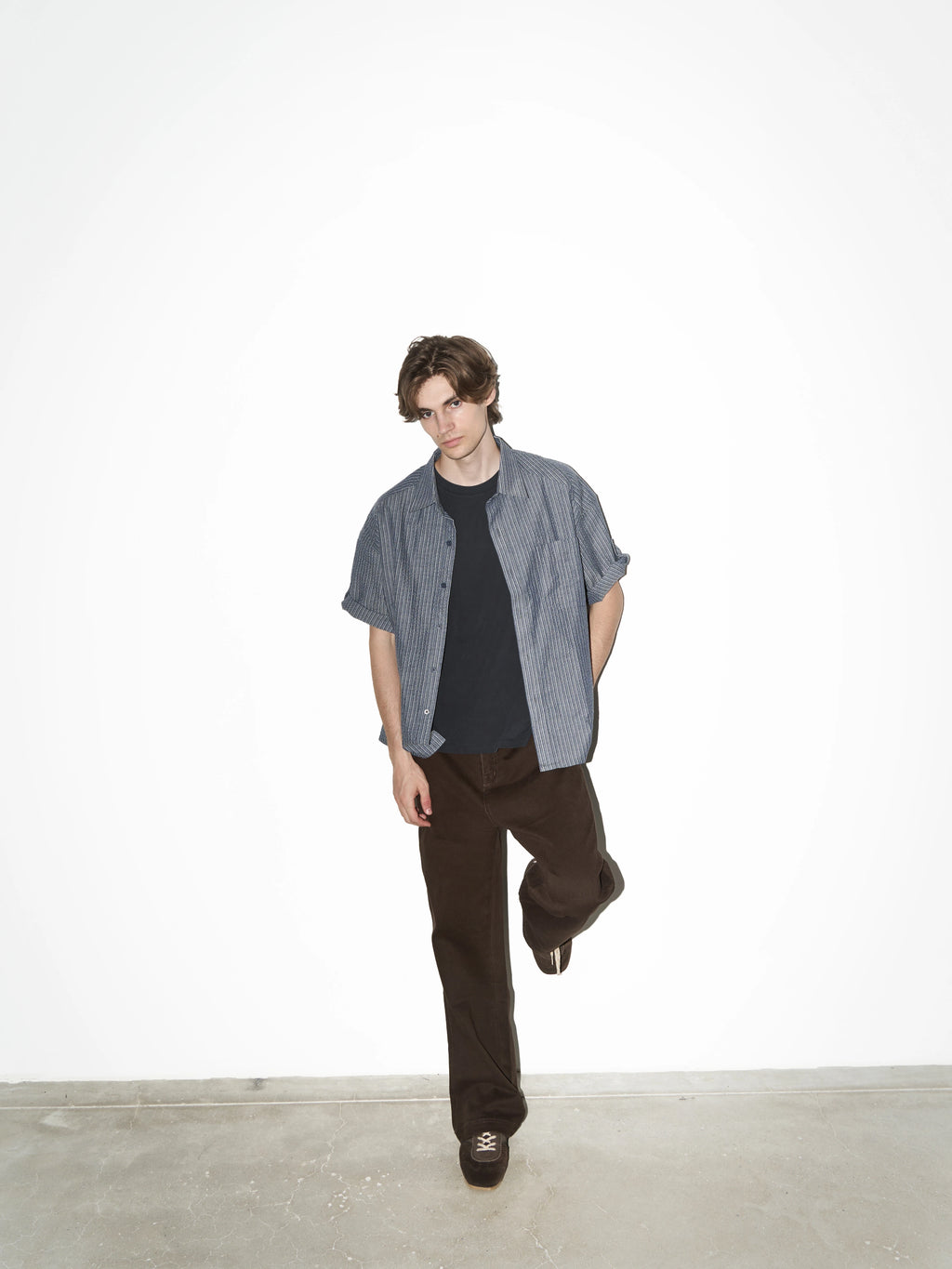 LIBERAFIT Striped Seersucker Relaxed Shirt