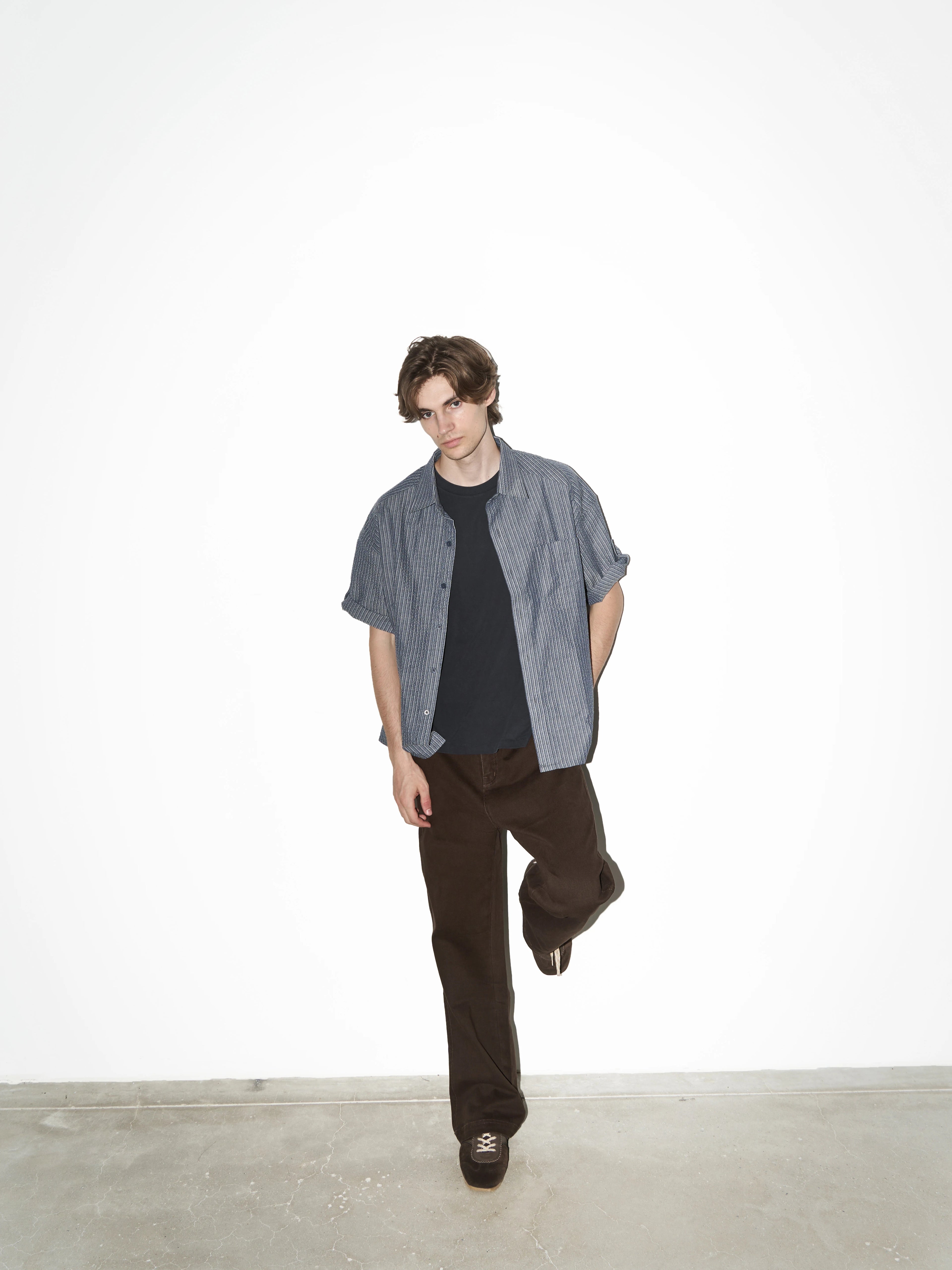 LIBERAFIT Striped Seersucker Relaxed Shirt