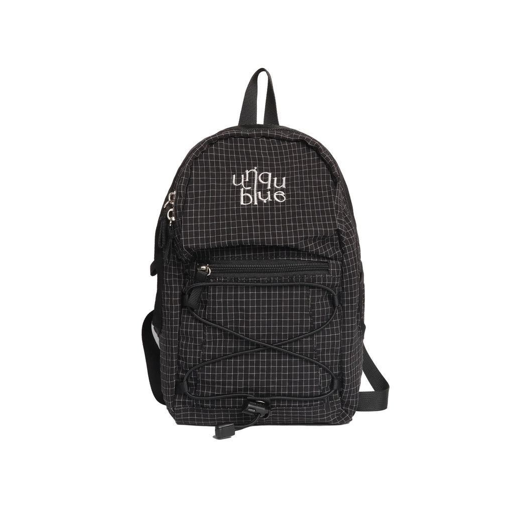 Unique blue Plaid Drawstring Backpack