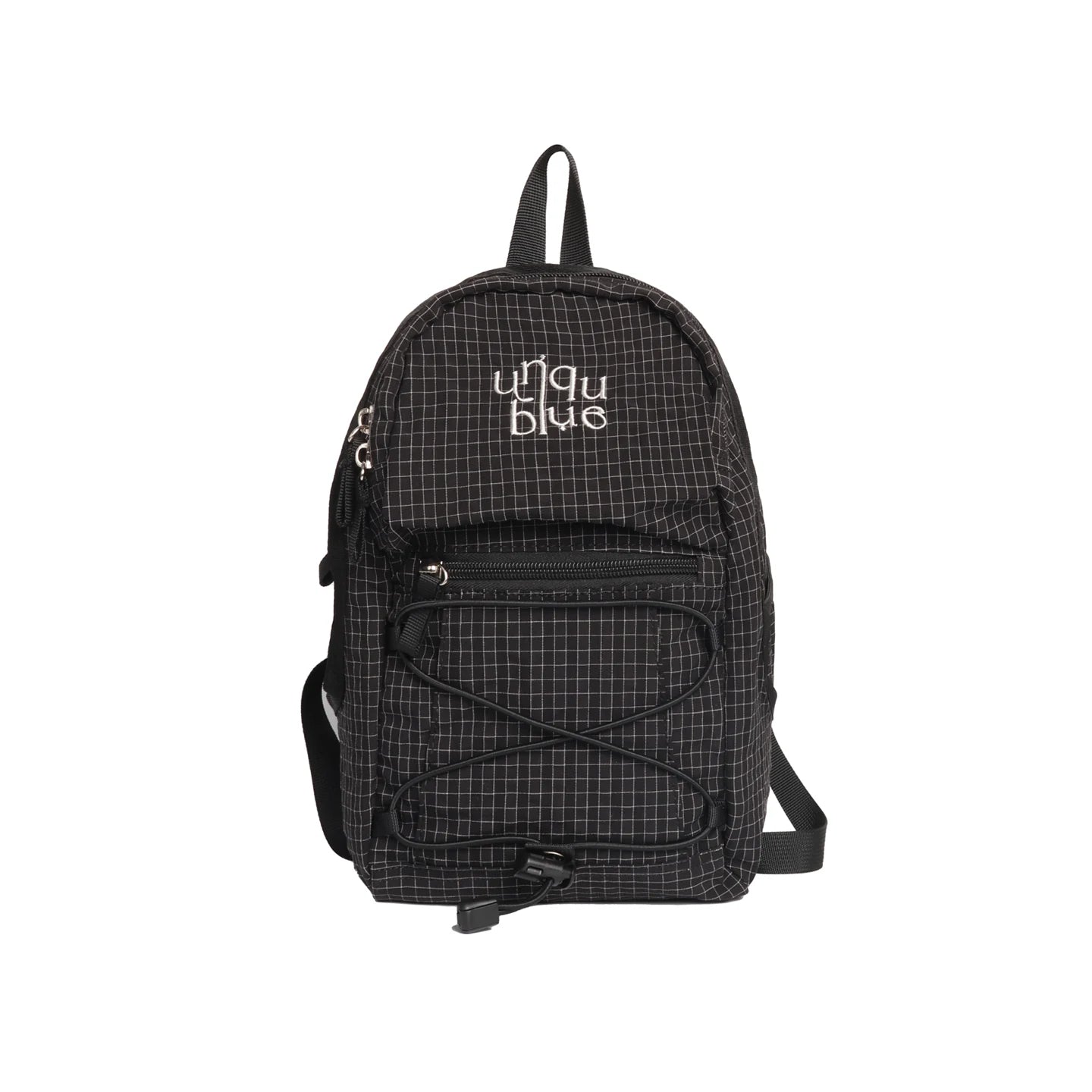 Unique blue Plaid Drawstring Backpack