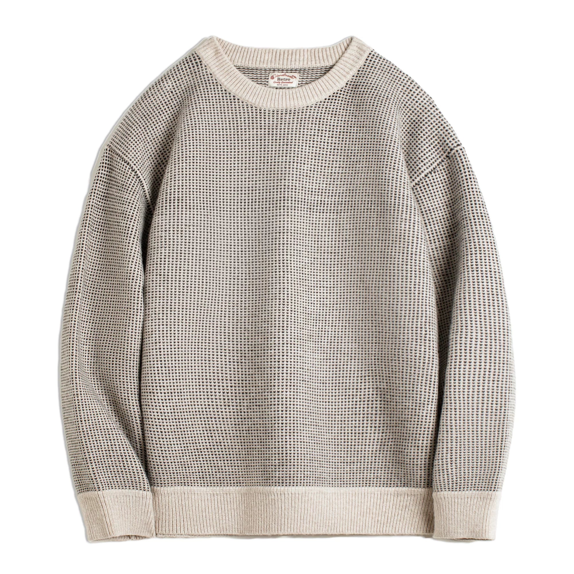 Madden Old Money Style Crew Neck Drape Knitted Sweater