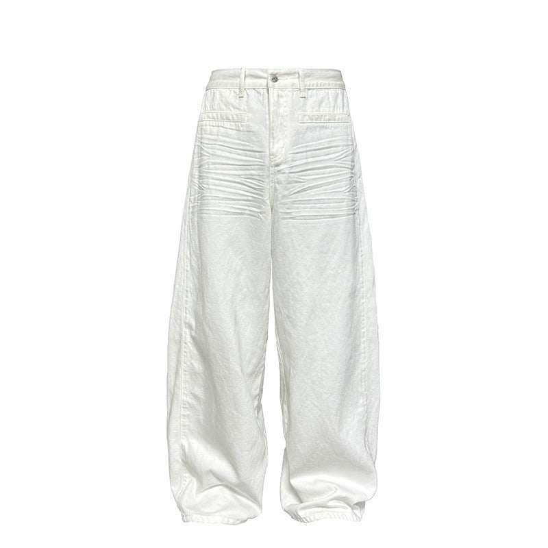 JCAESAR Pleated Wide-leg Jeans