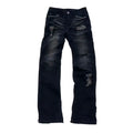 PAIKI Rivet Ripped Slim-fit Micro-elastic Jeans