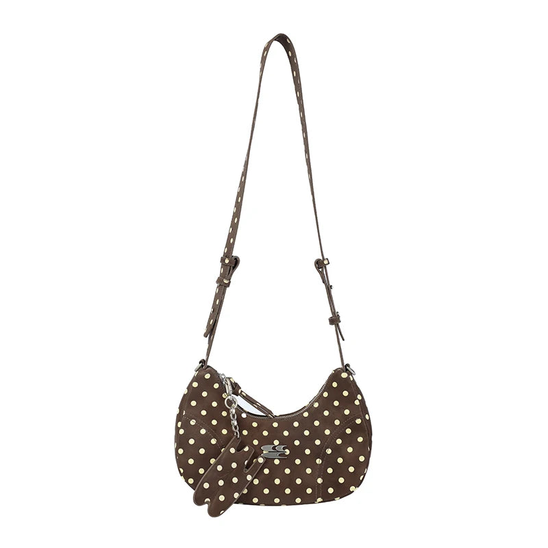 Crying Center Leopard Print Faux Suede Crossbody Bag - Zip Top