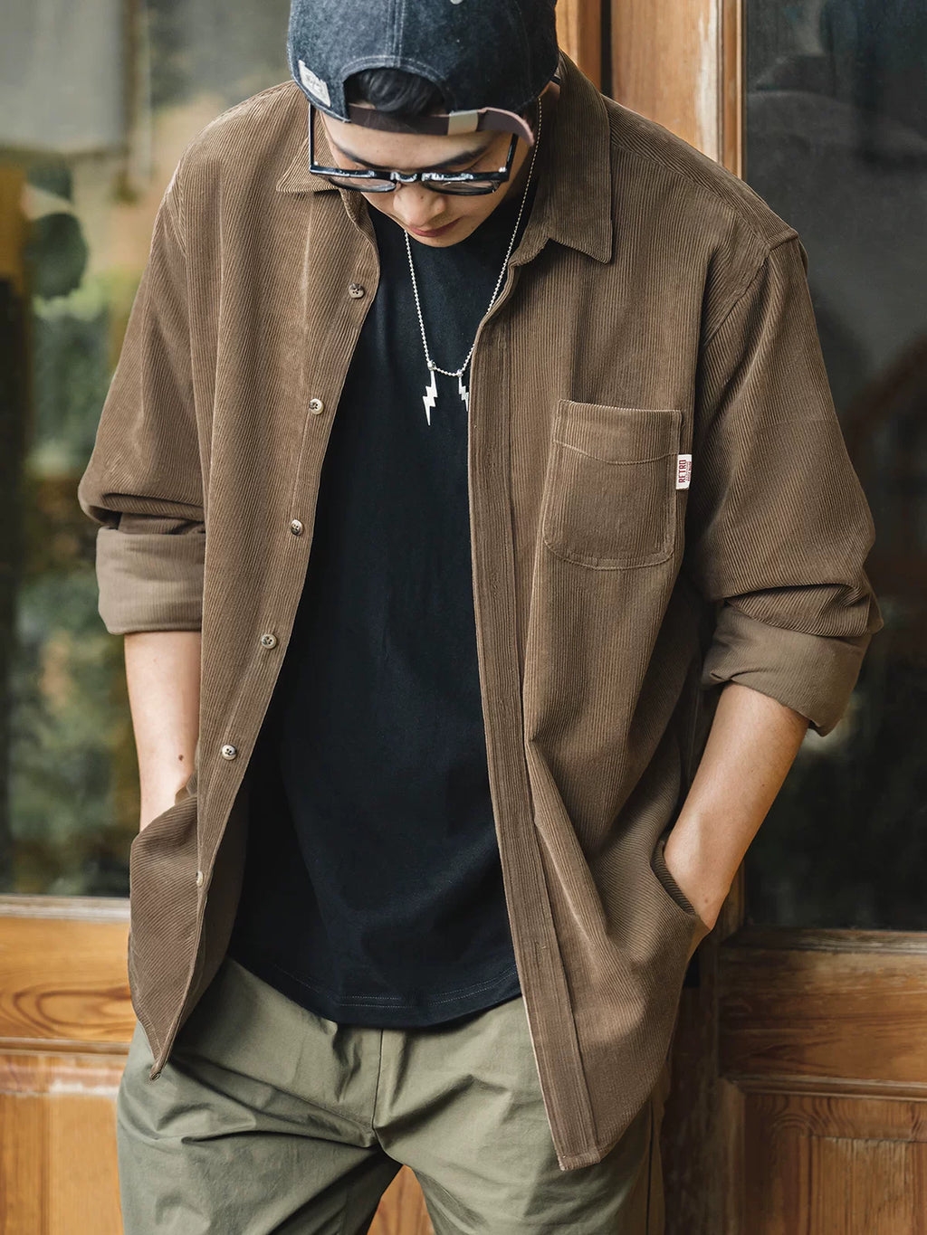 Madden Casual Corduroy Long Sleeve Cotton Shirt