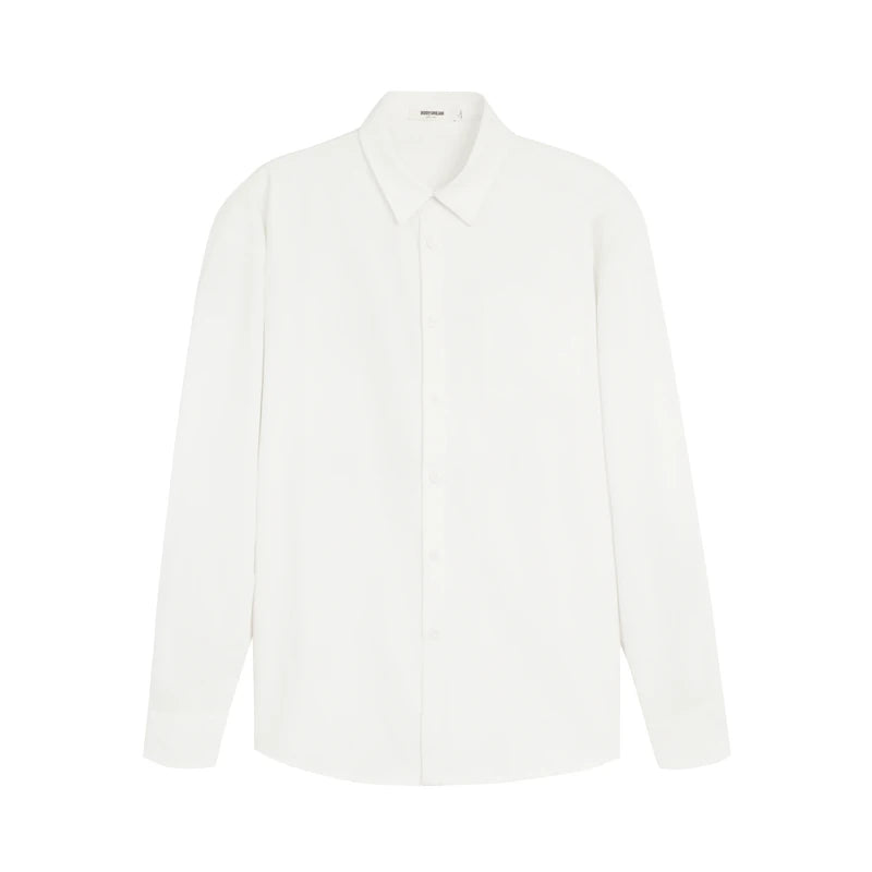 BODYDREAM White GeekChic Loose Button-Down Long-Sleeve Shirt