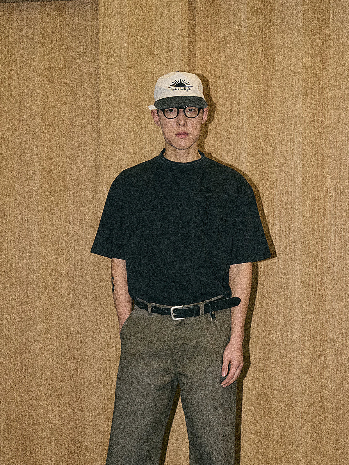 PARTIMENTO Vintage Washed Cotton -Panel Baseball Cap