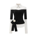 Barb Chill Vintage Short Fake Two-Piece Knitted Shirt
