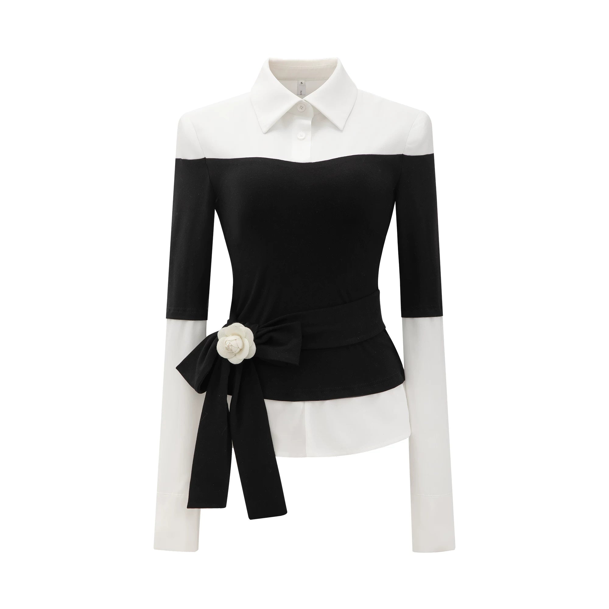 Barb Chill Vintage Short Fake Two-Piece Knitted Shirt