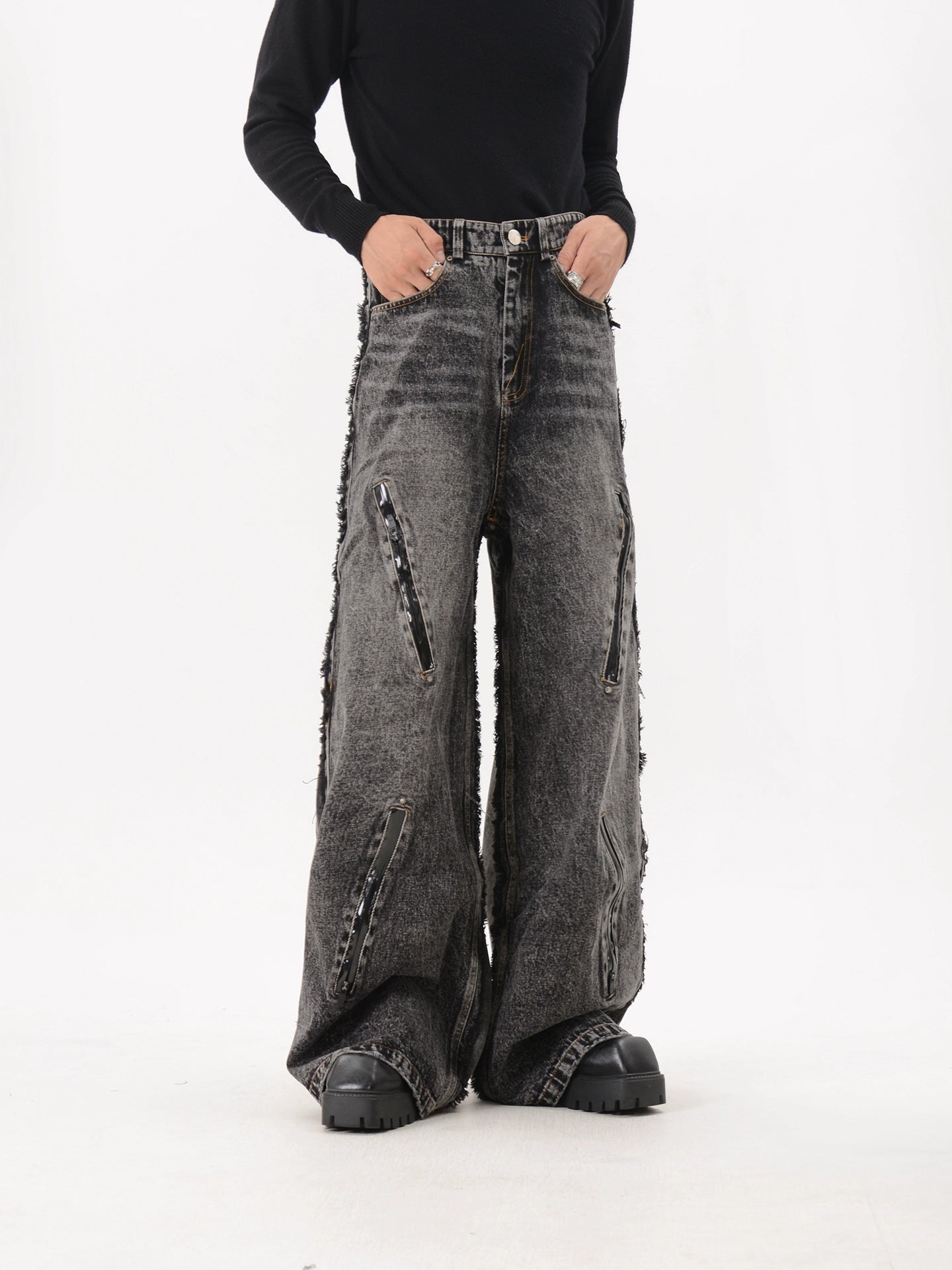 NUndefined Rough Loose Wide Leg Jeans