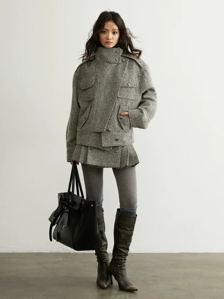 JNYLON Tooling Tweed Silhouette Jacket