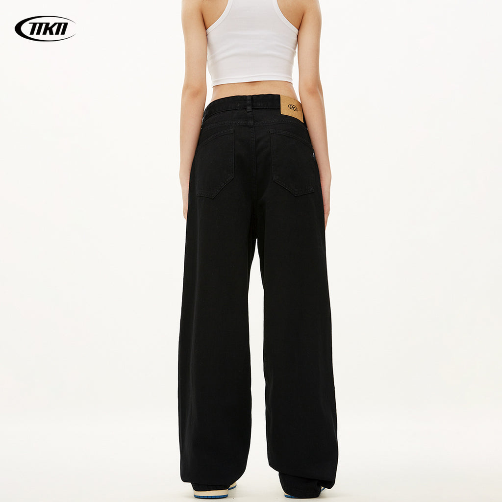 11KN Thin Slim Straight Pants Oversize Drape Jeans