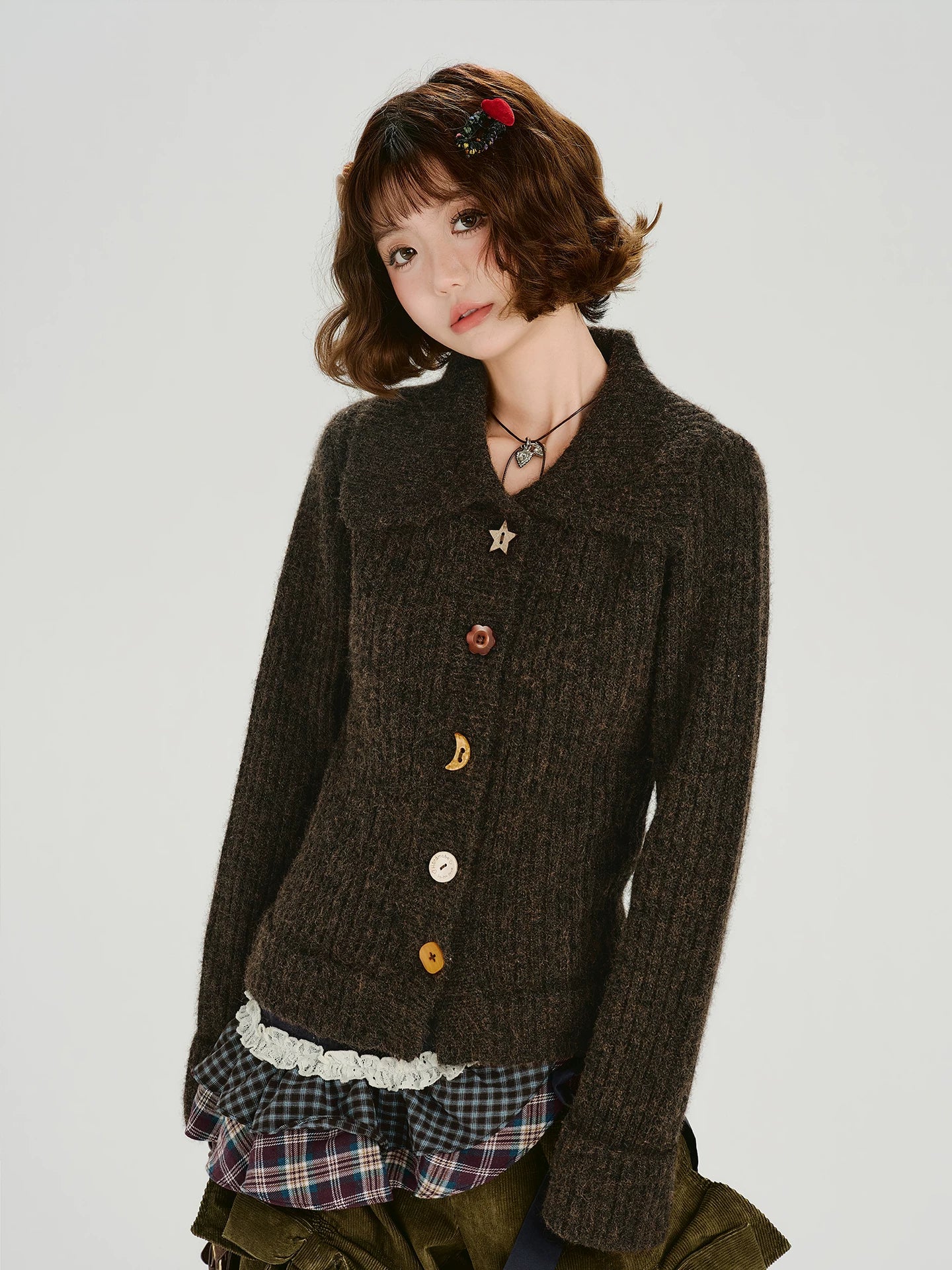 Girlyhalo Vintage Lapel Cardigan Sweater Jacket