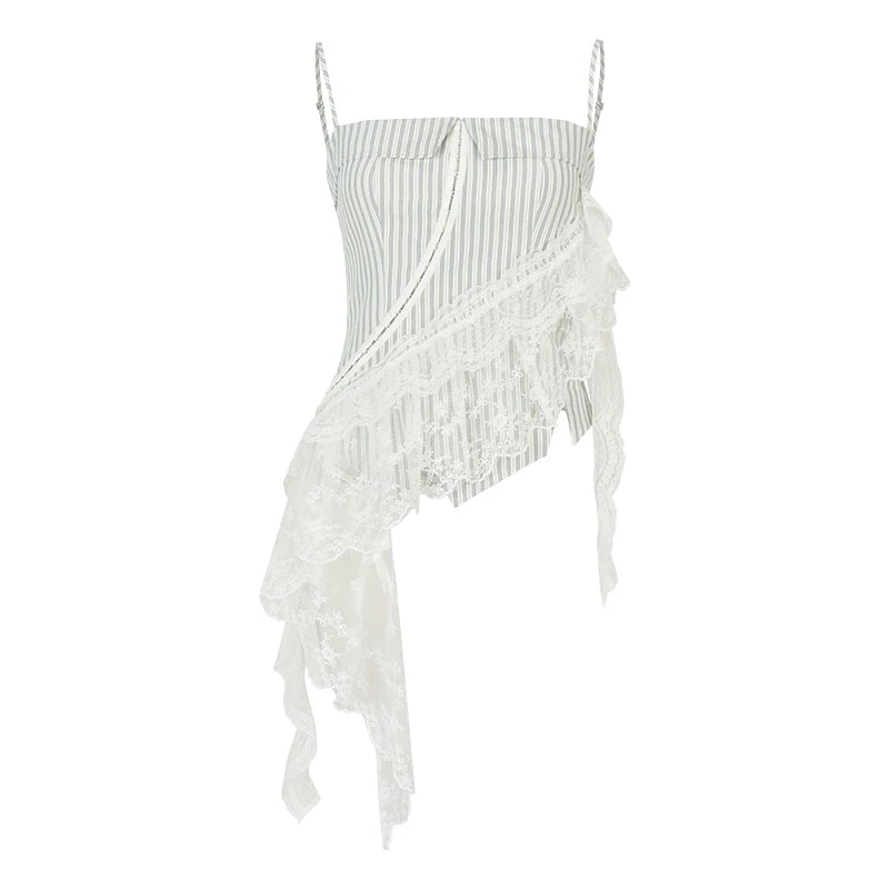 AnnoMundi Lace Island Ripple Irregular Corset Top