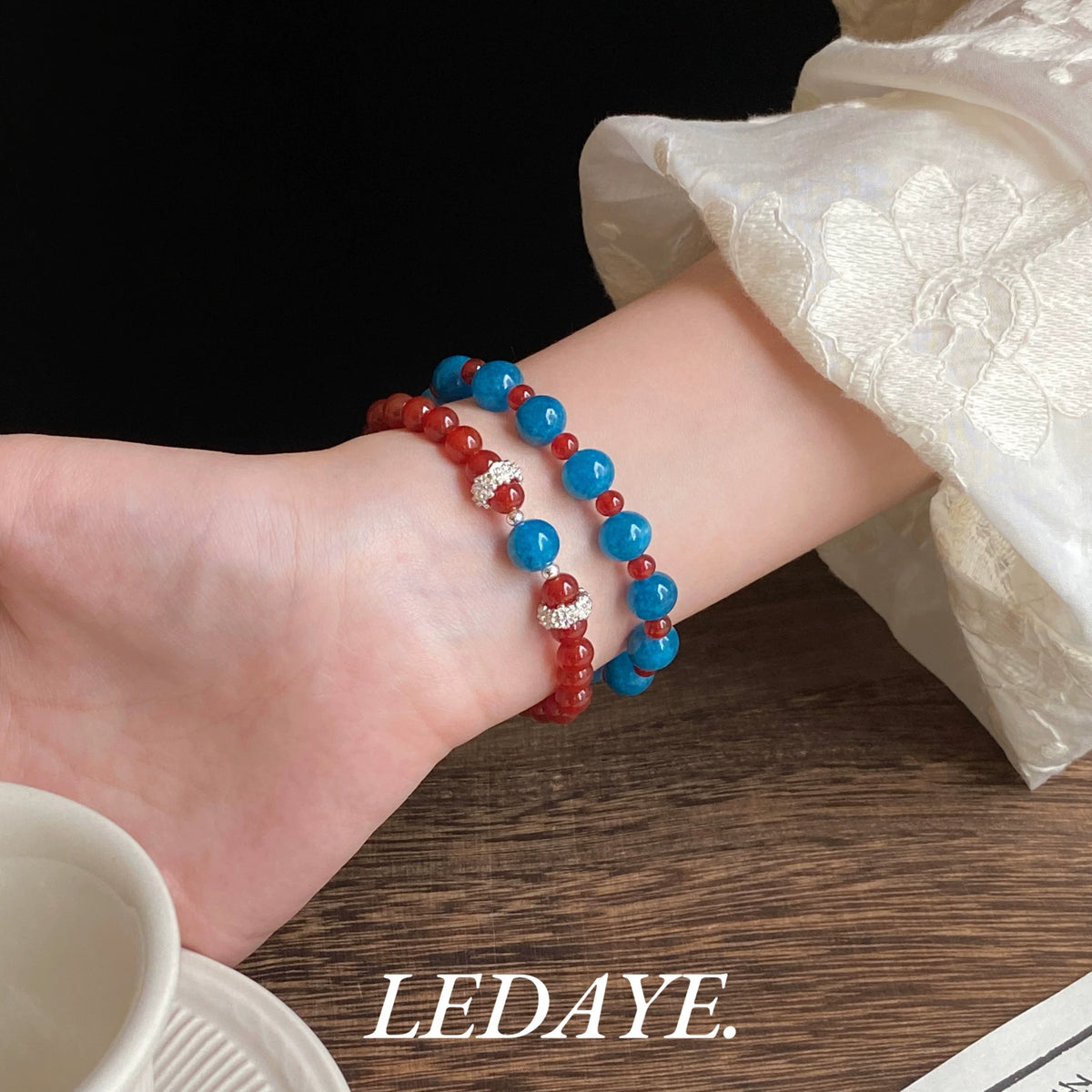 LIDAYE Red Agate Layered Bracelet