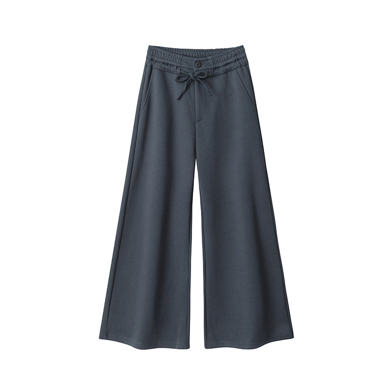 Nariele Mopping Sports Elastic Wide Leg Straight Pants