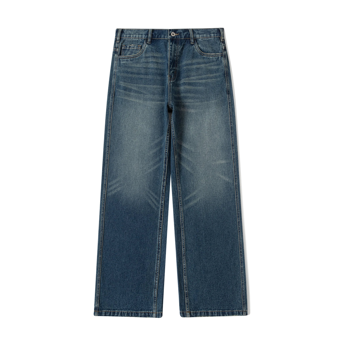 DIMC Distressed Straight-Leg Slim Fit Jeans