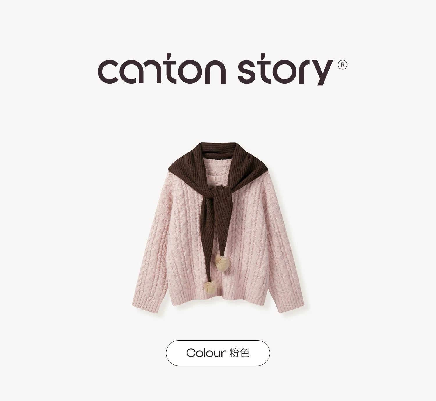 Cantonstory Lazy Crew Neck Knitted Sweater