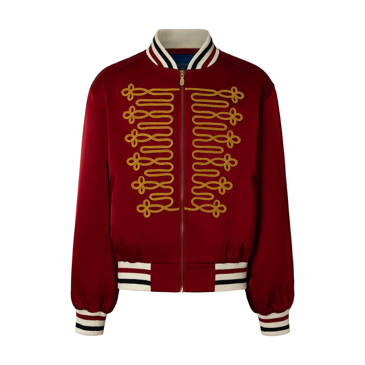 YADcrew Embroidered Glossy Bomber Jacket