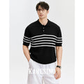 KARESINO Striped Cool-Touch Breathable Regular Fit Polo Shirt