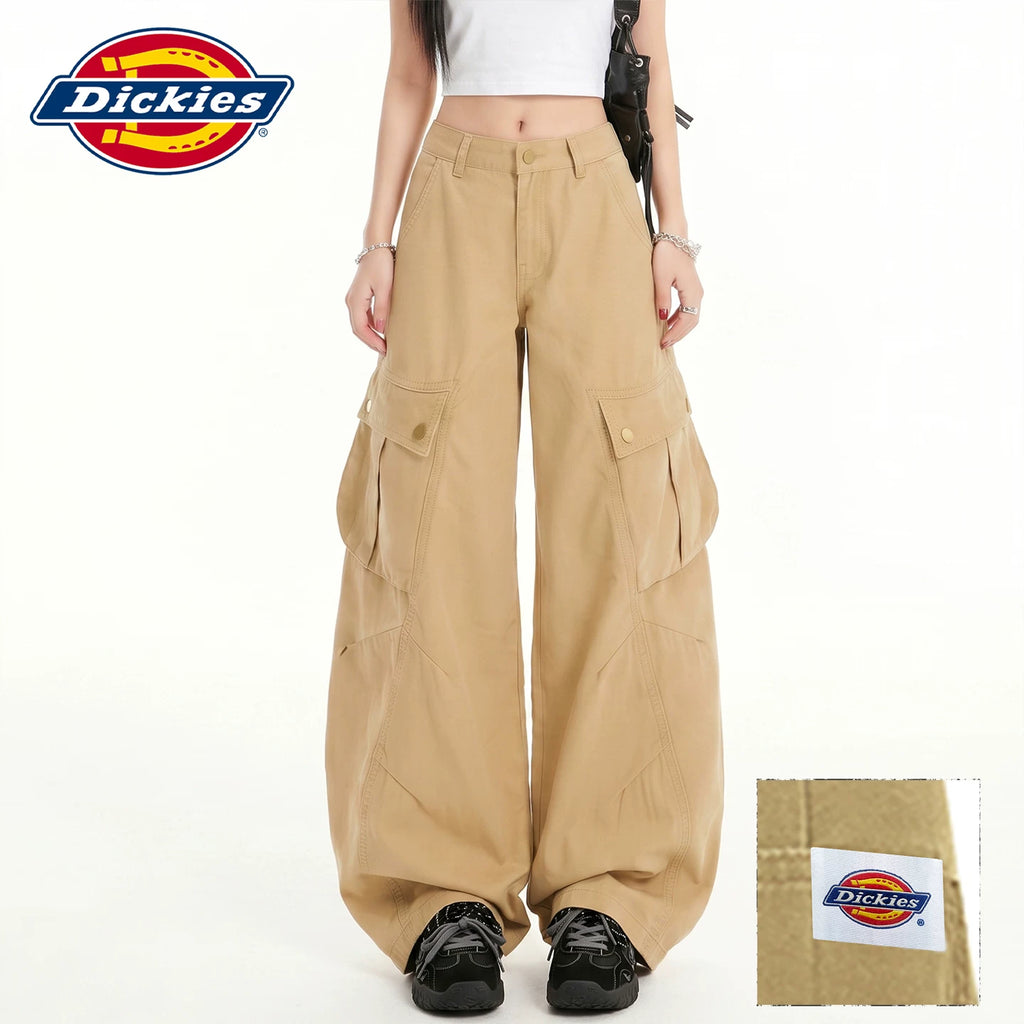 Dickies Army Green High-Waist Wide-Leg Cargo Pants