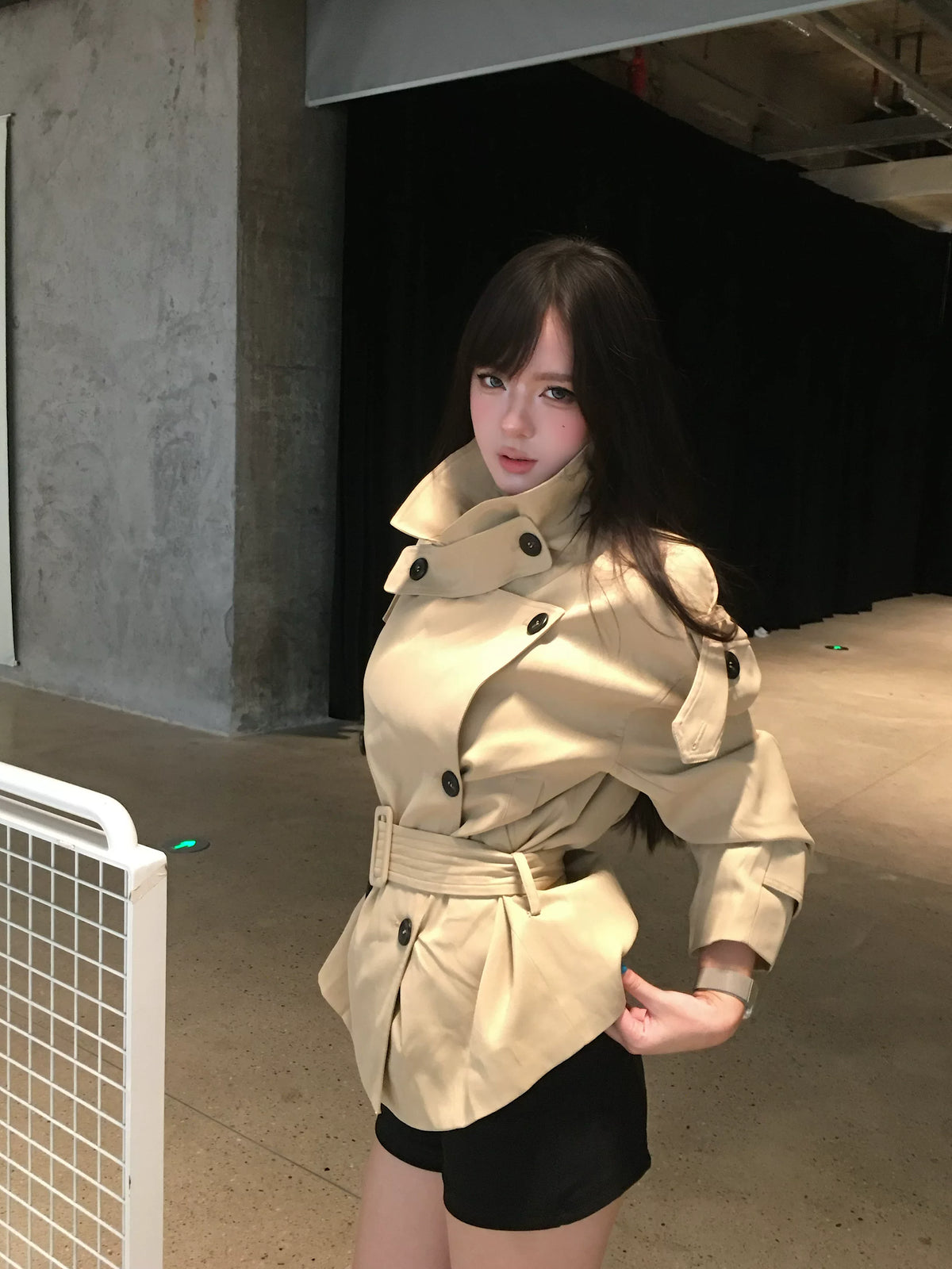 Lost Myself Vintage Double-Breasted Belted Trench Coat