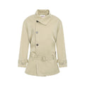 Wildberry Khaki Waist-Defined Long Trench Coat