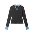Nariele Fake Two Pieces Vintage Slim Skinny Long Sleeves