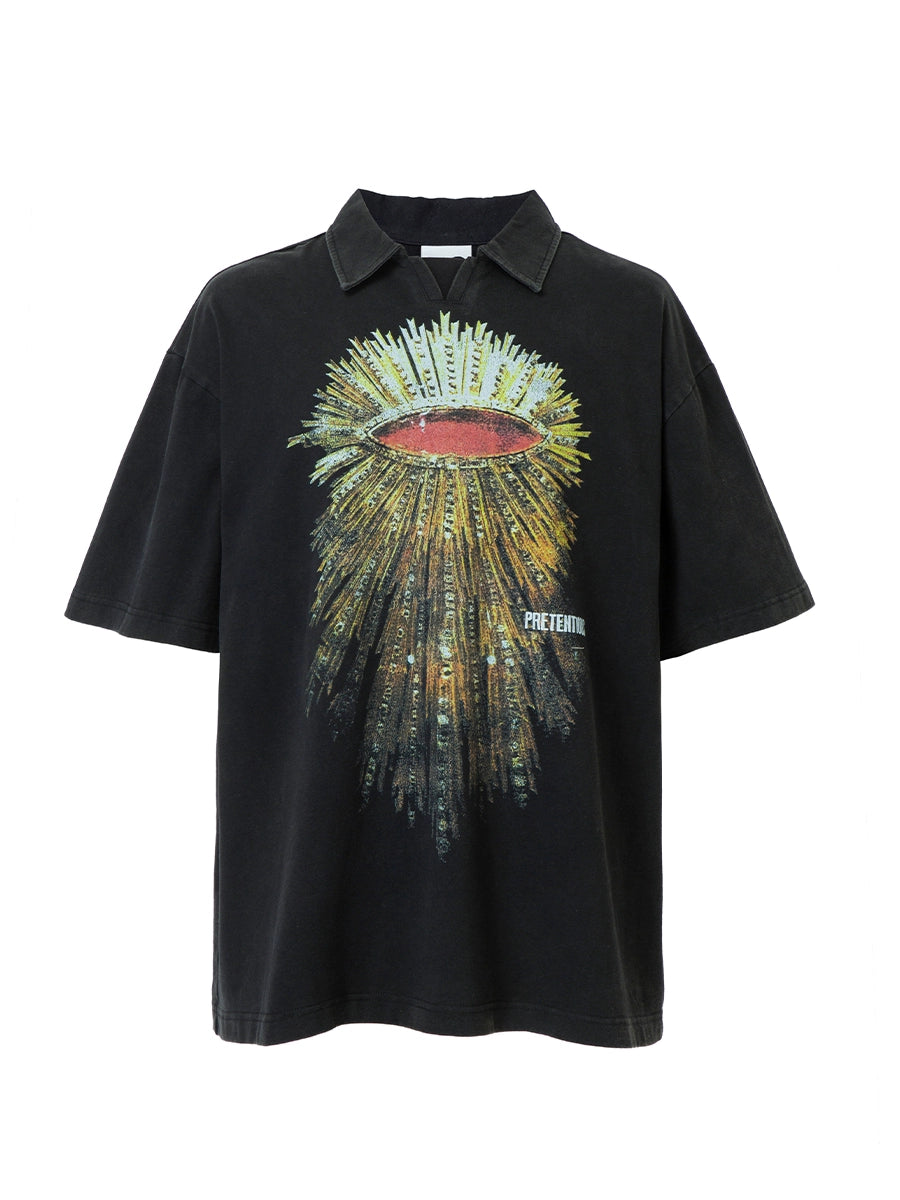 F2CE Retro High Street Print Loose Casual Tee