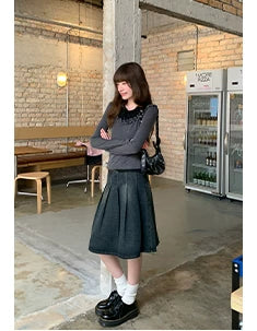 KANO Retro Old Denim Skirt
